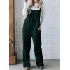 imageHappy Sailed Womens Corduroy Overalls Winter Fall Casual Sleeveless Adjustable Strap Wide Leg Long Pants RompersBlackish Green