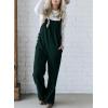 imageHappy Sailed Womens Corduroy Overalls Winter Fall Casual Sleeveless Adjustable Strap Wide Leg Long Pants RompersBlackish Green