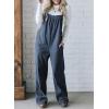 imageHappy Sailed Womens Corduroy Overalls Winter Fall Casual Sleeveless Adjustable Strap Wide Leg Long Pants RompersBlue