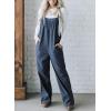 imageHappy Sailed Womens Corduroy Overalls Winter Fall Casual Sleeveless Adjustable Strap Wide Leg Long Pants RompersBlue