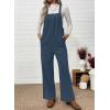 imageHappy Sailed Womens Corduroy Overalls Winter Fall Casual Sleeveless Adjustable Strap Wide Leg Long Pants RompersBlue