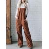 imageHappy Sailed Womens Corduroy Overalls Winter Fall Casual Sleeveless Adjustable Strap Wide Leg Long Pants RompersBrown
