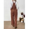 imageHappy Sailed Womens Corduroy Overalls Winter Fall Casual Sleeveless Adjustable Strap Wide Leg Long Pants RompersBrown
