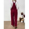 imageHappy Sailed Womens Corduroy Overalls Winter Fall Casual Sleeveless Adjustable Strap Wide Leg Long Pants RompersBurgundy