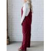 imageHappy Sailed Womens Corduroy Overalls Winter Fall Casual Sleeveless Adjustable Strap Wide Leg Long Pants RompersBurgundy