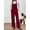 imageHappy Sailed Womens Corduroy Overalls Winter Fall Casual Sleeveless Adjustable Strap Wide Leg Long Pants RompersBurgundy
