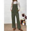 imageHappy Sailed Womens Corduroy Overalls Winter Fall Casual Sleeveless Adjustable Strap Wide Leg Long Pants RompersJungle Green