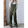 imageHappy Sailed Womens Corduroy Overalls Winter Fall Casual Sleeveless Adjustable Strap Wide Leg Long Pants RompersJungle Green