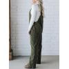 imageHappy Sailed Womens Corduroy Overalls Winter Fall Casual Sleeveless Adjustable Strap Wide Leg Long Pants RompersJungle Green