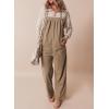 imageHappy Sailed Womens Corduroy Overalls Winter Fall Casual Sleeveless Adjustable Strap Wide Leg Long Pants RompersKhaki