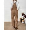 imageHappy Sailed Womens Corduroy Overalls Winter Fall Casual Sleeveless Adjustable Strap Wide Leg Long Pants RompersKhaki