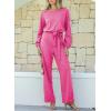 imageHappy Sailed Womens Dressy Jumpsuits Long Sleeve Belted Wide Leg Pant Romper Jumpsuit Wedding Guest OutfitsHot Pink