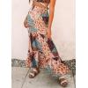 imageHappy Sailed Womens Floral Print Boho Maxi Skirt Elastic High Waist Pleated Ruffle Flowy Long Skirts SXLMulticolor