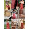 imageHappy Sailed Womens Floral Print Boho Maxi Skirt Elastic High Waist Pleated Ruffle Flowy Long Skirts SXLPrint Red