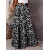 imageHappy Sailed Womens Floral Print Boho Maxi Skirt Elastic High Waist Pleated Ruffle Flowy Long Skirts SXLPrinted Floral Black