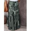 imageHappy Sailed Womens Floral Print Boho Maxi Skirt Elastic High Waist Pleated Ruffle Flowy Long Skirts SXLPrinted Multicolor Green