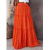 imageHappy Sailed Womens Floral Print Boho Maxi Skirt Elastic High Waist Pleated Ruffle Flowy Long Skirts SXLPrinted Red