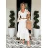 imageHappy Sailed Womens Floral Print Boho Maxi Skirt Elastic High Waist Pleated Ruffle Flowy Long Skirts SXLSolid White Pocket