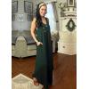 imageHappy Sailed Womens Jumpsuits Loose Overalls Summer Sleeveless Ruched V Neck Flared Wide Leg Pants Rompers with PocketsBlackish Green