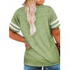 imageHappy Sailed Womens Plus Size Tunic Tops Summer Short Sleeve V Neck Striped Loose Casual Tee Shirt1X5XA Green 109