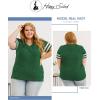 imageHappy Sailed Womens Plus Size Tunic Tops Summer Short Sleeve V Neck Striped Loose Casual Tee Shirt1X5XA Green