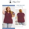 imageHappy Sailed Womens Plus Size Tunic Tops Summer Short Sleeve V Neck Striped Loose Casual Tee Shirt1X5XA Red