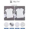 imageHappy Sailed Womens Plus Size Tunic Tops Summer Short Sleeve V Neck Striped Loose Casual Tee Shirt1X5XA White