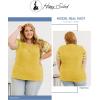 imageHappy Sailed Womens Plus Size Tunic Tops Summer Short Sleeve V Neck Striped Loose Casual Tee Shirt1X5XA Yellow