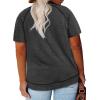 imageHappy Sailed Womens Plus Size Tunic Tops Summer Short Sleeve V Neck Striped Loose Casual Tee Shirt1X5XB Gray