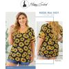 imageHappy Sailed Womens Plus Size Tunic Tops Summer Short Sleeve V Neck Striped Loose Casual Tee Shirt1X5XC Yellow