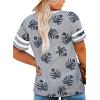 imageHappy Sailed Womens Plus Size Tunic Tops Summer Short Sleeve V Neck Striped Loose Casual Tee Shirt1X5XC1 Gray