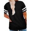 imageHappy Sailed Womens Plus Size Tunic Tops Summer Short Sleeve V Neck Striped Loose Casual Tee Shirt1X5XD Black 302