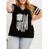 imageHappy Sailed Womens Plus Size Tunic Tops Summer Short Sleeve V Neck Striped Loose Casual Tee Shirt1X5XD Black 402