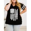 imageHappy Sailed Womens Plus Size Tunic Tops Summer Short Sleeve V Neck Striped Loose Casual Tee Shirt1X5XD Black 402