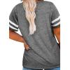 imageHappy Sailed Womens Plus Size Tunic Tops Summer Short Sleeve V Neck Striped Loose Casual Tee Shirt1X5XD Gray 1011