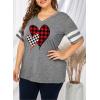 imageHappy Sailed Womens Plus Size Tunic Tops Summer Short Sleeve V Neck Striped Loose Casual Tee Shirt1X5XD Gray 1011