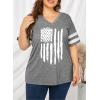 imageHappy Sailed Womens Plus Size Tunic Tops Summer Short Sleeve V Neck Striped Loose Casual Tee Shirt1X5XD Gray 2011