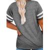 imageHappy Sailed Womens Plus Size Tunic Tops Summer Short Sleeve V Neck Striped Loose Casual Tee Shirt1X5XD Gray 5011