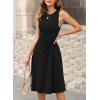 imageHappy Sailed Womens Summer Dresses Sleeveless Ruched Waist A Line High Low Midi Cocktail DressWaist TightPlease Size UpBlack