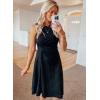imageHappy Sailed Womens Summer Dresses Sleeveless Ruched Waist A Line High Low Midi Cocktail DressWaist TightPlease Size UpBlack