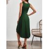 imageHappy Sailed Womens Summer Dresses Sleeveless Ruched Waist A Line High Low Midi Cocktail DressWaist TightPlease Size UpBlackish Green