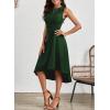 imageHappy Sailed Womens Summer Dresses Sleeveless Ruched Waist A Line High Low Midi Cocktail DressWaist TightPlease Size UpBlackish Green