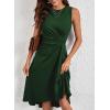 imageHappy Sailed Womens Summer Dresses Sleeveless Ruched Waist A Line High Low Midi Cocktail DressWaist TightPlease Size UpBlackish Green