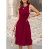 imageHappy Sailed Womens Summer Dresses Sleeveless Ruched Waist A Line High Low Midi Cocktail DressWaist TightPlease Size UpBurgundy