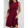 imageHappy Sailed Womens Summer Dresses Sleeveless Ruched Waist A Line High Low Midi Cocktail DressWaist TightPlease Size UpBurgundy