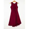 imageHappy Sailed Womens Summer Dresses Sleeveless Ruched Waist A Line High Low Midi Cocktail DressWaist TightPlease Size UpBurgundy
