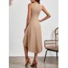 imageHappy Sailed Womens Summer Dresses Sleeveless Ruched Waist A Line High Low Midi Cocktail DressWaist TightPlease Size UpChampagne