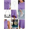 imageHappy Sailed Womens Summer Dresses Sleeveless Ruched Waist A Line High Low Midi Cocktail DressWaist TightPlease Size UpLight Purple