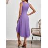 imageHappy Sailed Womens Summer Dresses Sleeveless Ruched Waist A Line High Low Midi Cocktail DressWaist TightPlease Size UpLight Purple