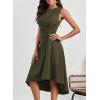 imageHappy Sailed Womens Summer Dresses Sleeveless Ruched Waist A Line High Low Midi Cocktail DressWaist TightPlease Size UpMoss Green